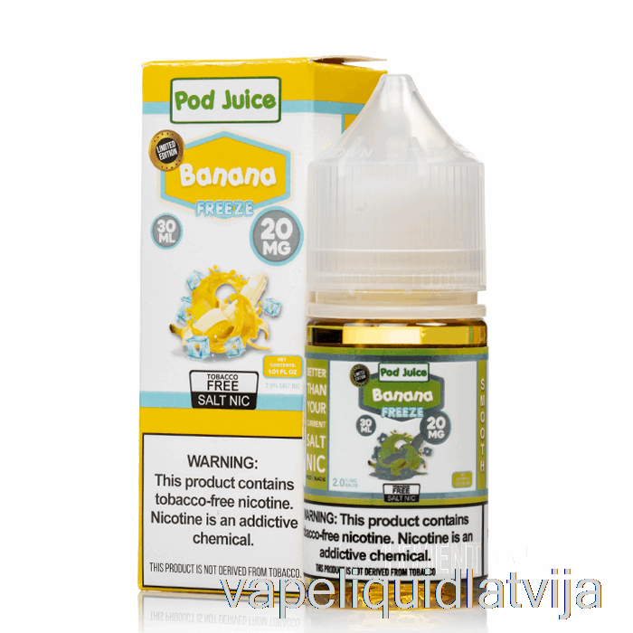 Iesaldēt Banānu - Pāksts Sula - 30ml 20mg Vape šķidrums